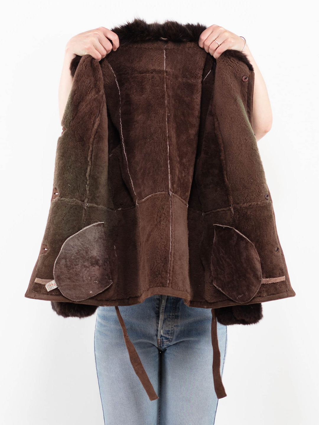 Vintage 90's Women Sheepskin Jacket in BrownA0265