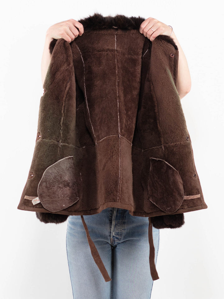 Vintage 90's Women Sheepskin Jacket in BrownA0265
