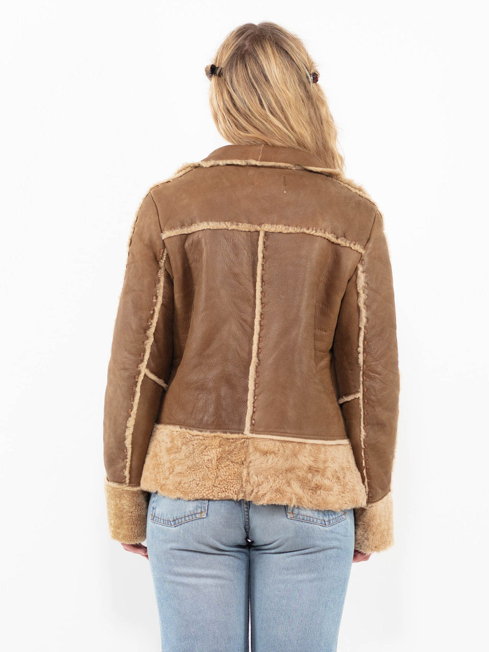 Vintage 90's Women Sheepskin Jacket in BrownA0331