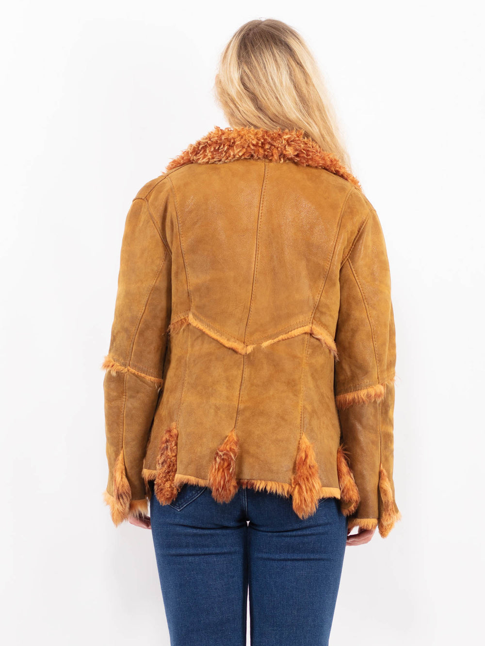 Vintage 90's Women Sheepskin Jacket in BrownA0433