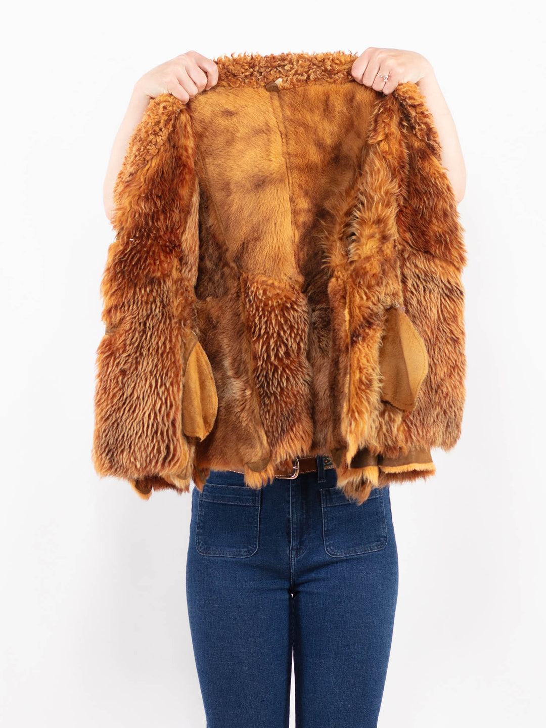 Vintage 90's Women Sheepskin Jacket in BrownA0433