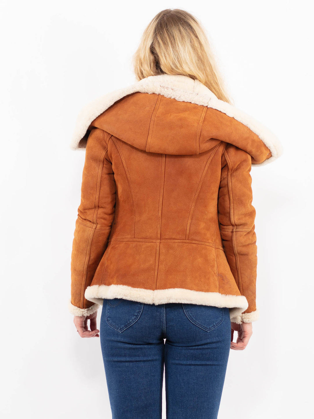 Vintage 90's Women Sheepskin Jacket in BrownA0448
