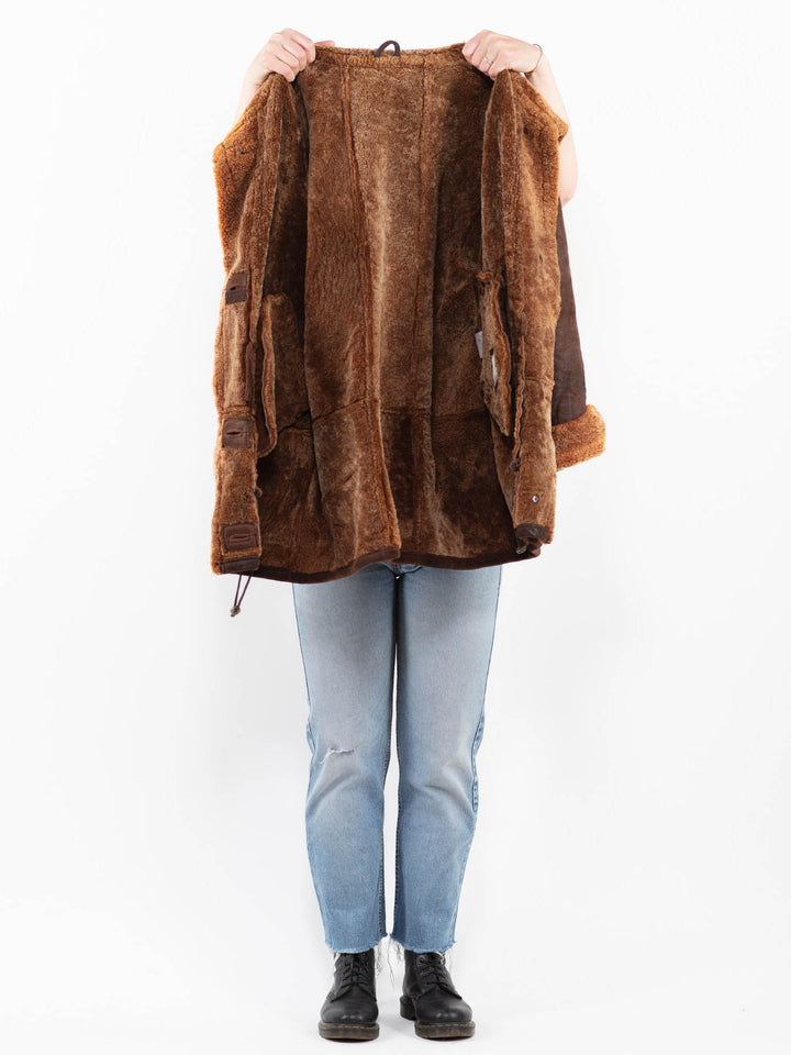 Vintage 90's Women Sheepskin Coat in BrownA0335