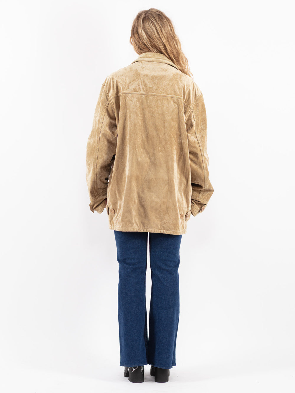 Vintage 90's Women Sherpa Jacket in Beige