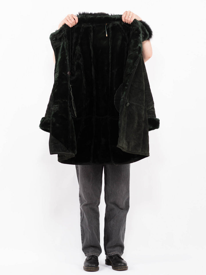 Vintage 90's Women Suede Sherpa in GreenA0586