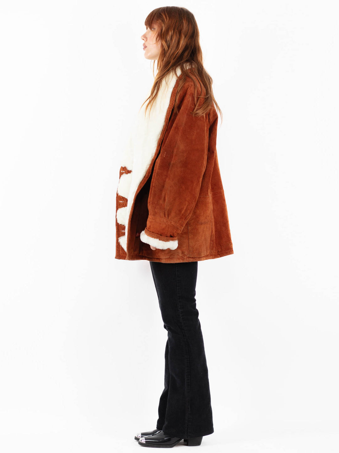 Vintage 90's Women Suede Sherpa in BrownV9787
