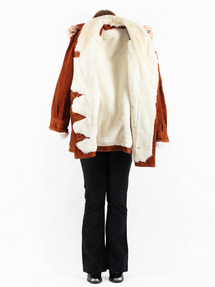 Vintage 90's Women Suede Sherpa in BrownV9787