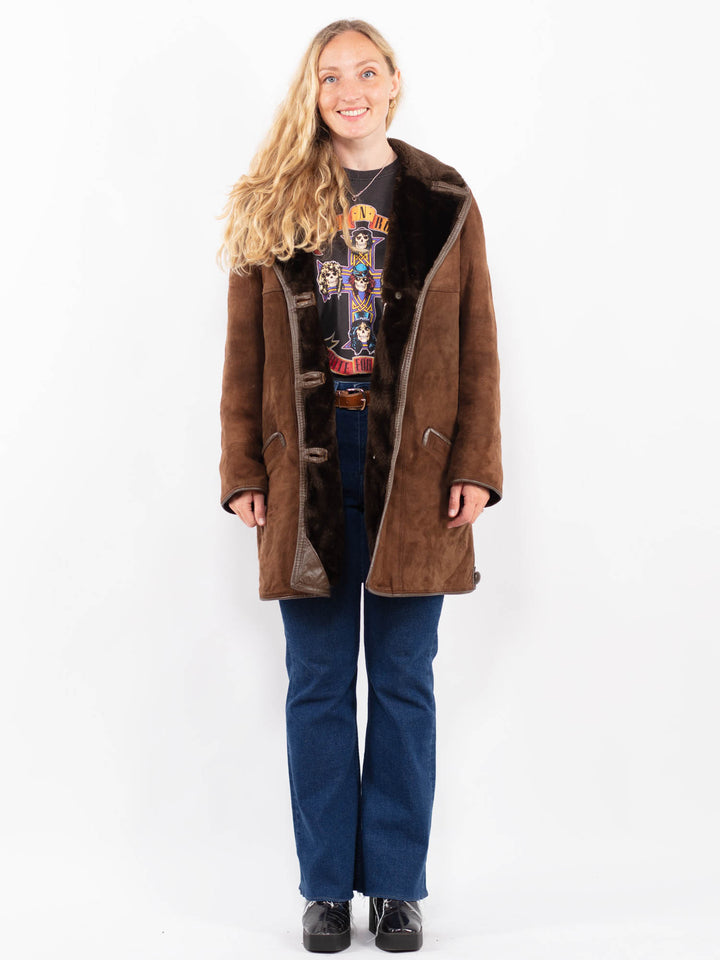 Vintage 90's Women Suede Sherpa in BrownA0413