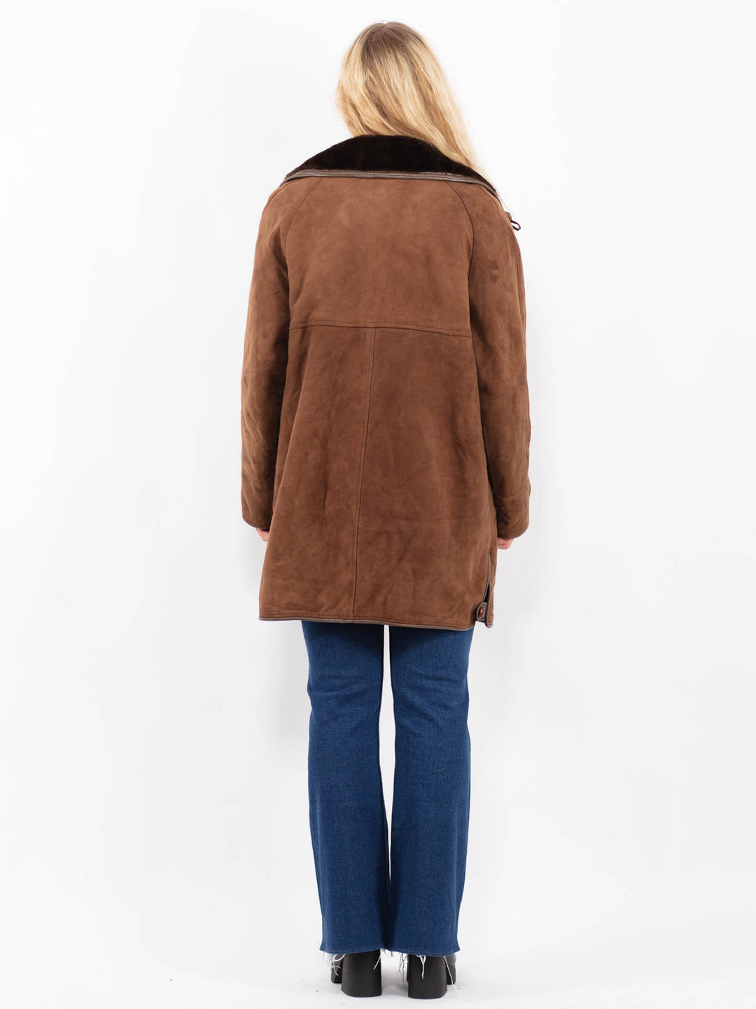 Vintage 90's Women Suede Sherpa in BrownA0413