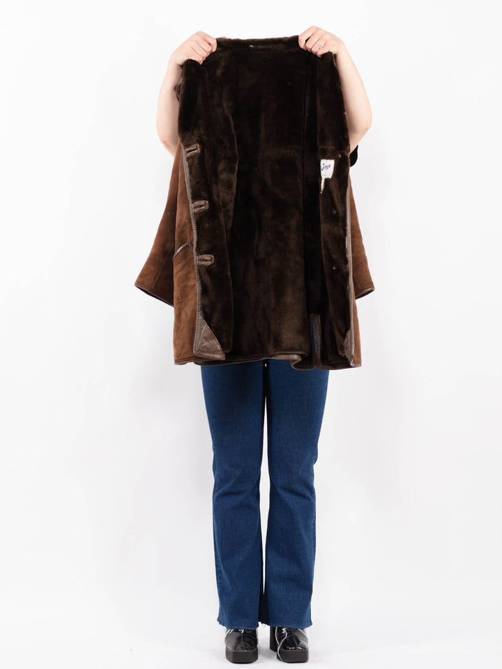 Vintage 90's Women Suede Sherpa in BrownA0413