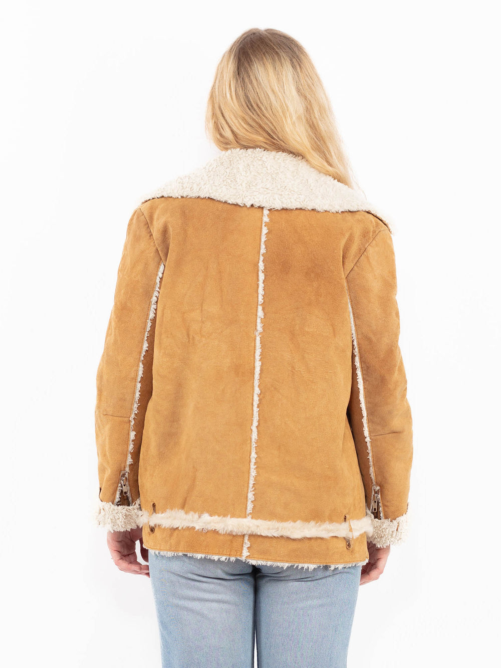 Vintage 00's Women Suede Sherpa Jacket in BrownA0562