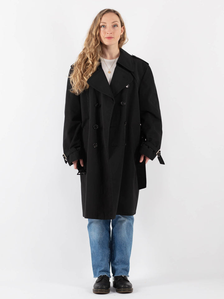 Vintage 90's Women Trench Coat in BlackV9341