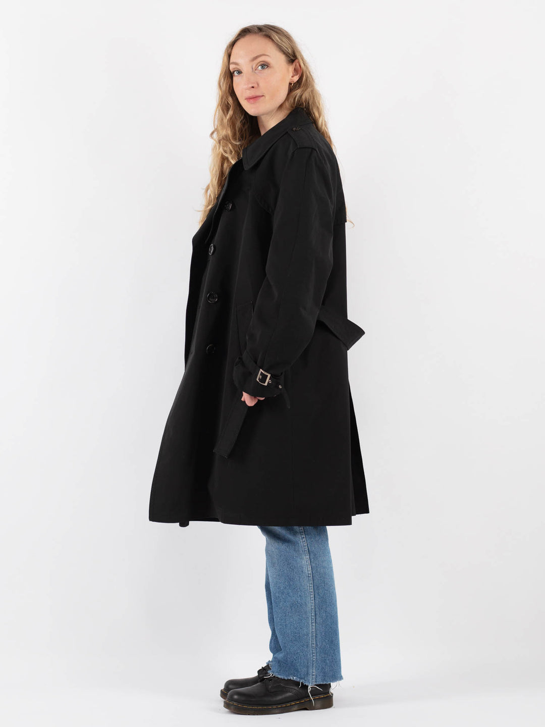 Vintage 90's Women Trench Coat in BlackV9341