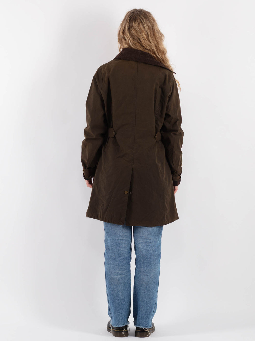 Vintage 90's Women Waxed Cotton Coat in Brown - NorthernGrip