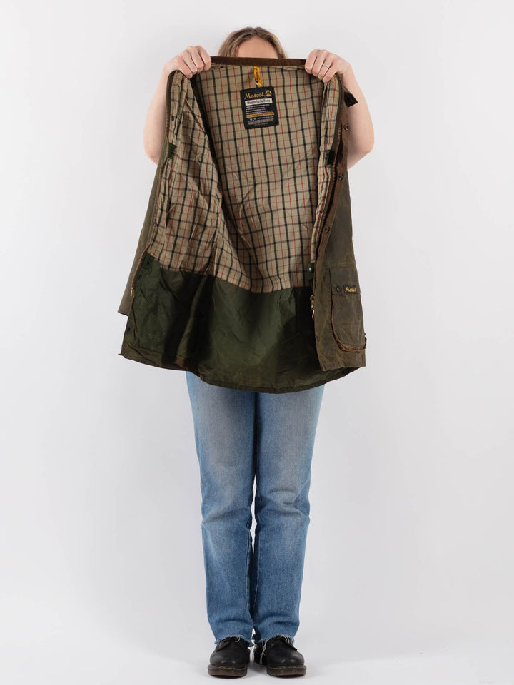 Vintage 90's Women Waxed Cotton Jacket in GreenV9239