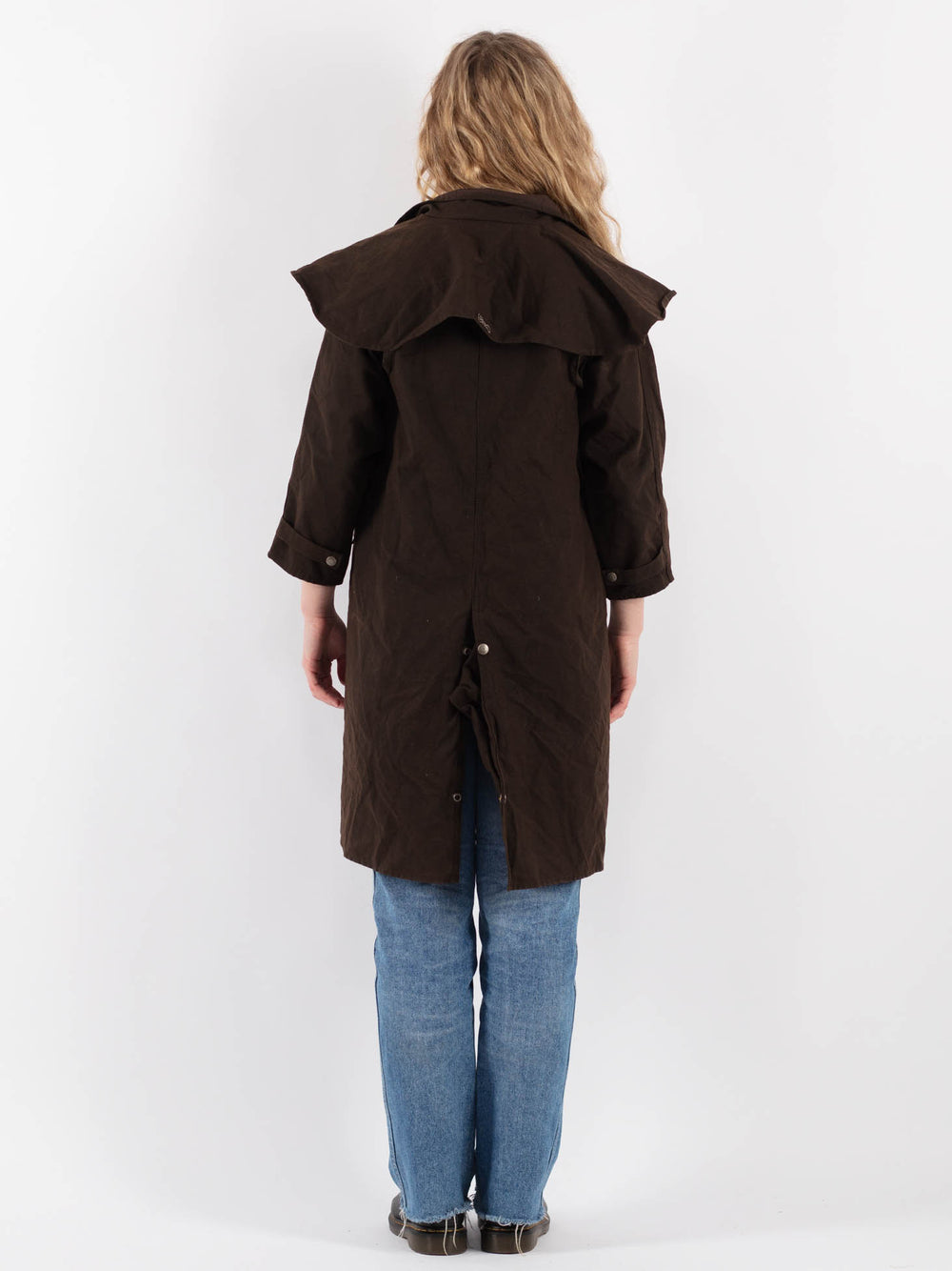 Vintage 90's Women Driza Bone Waxed Cotton Coat in Brown - NorthernGrip