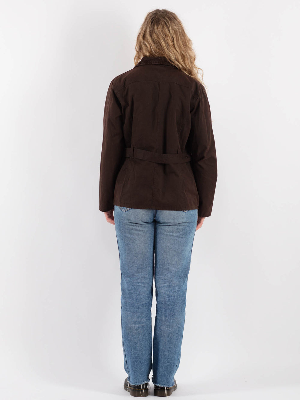 Vintage 90's Women Waxed Cotton Jacket in Brown - NorthernGrip