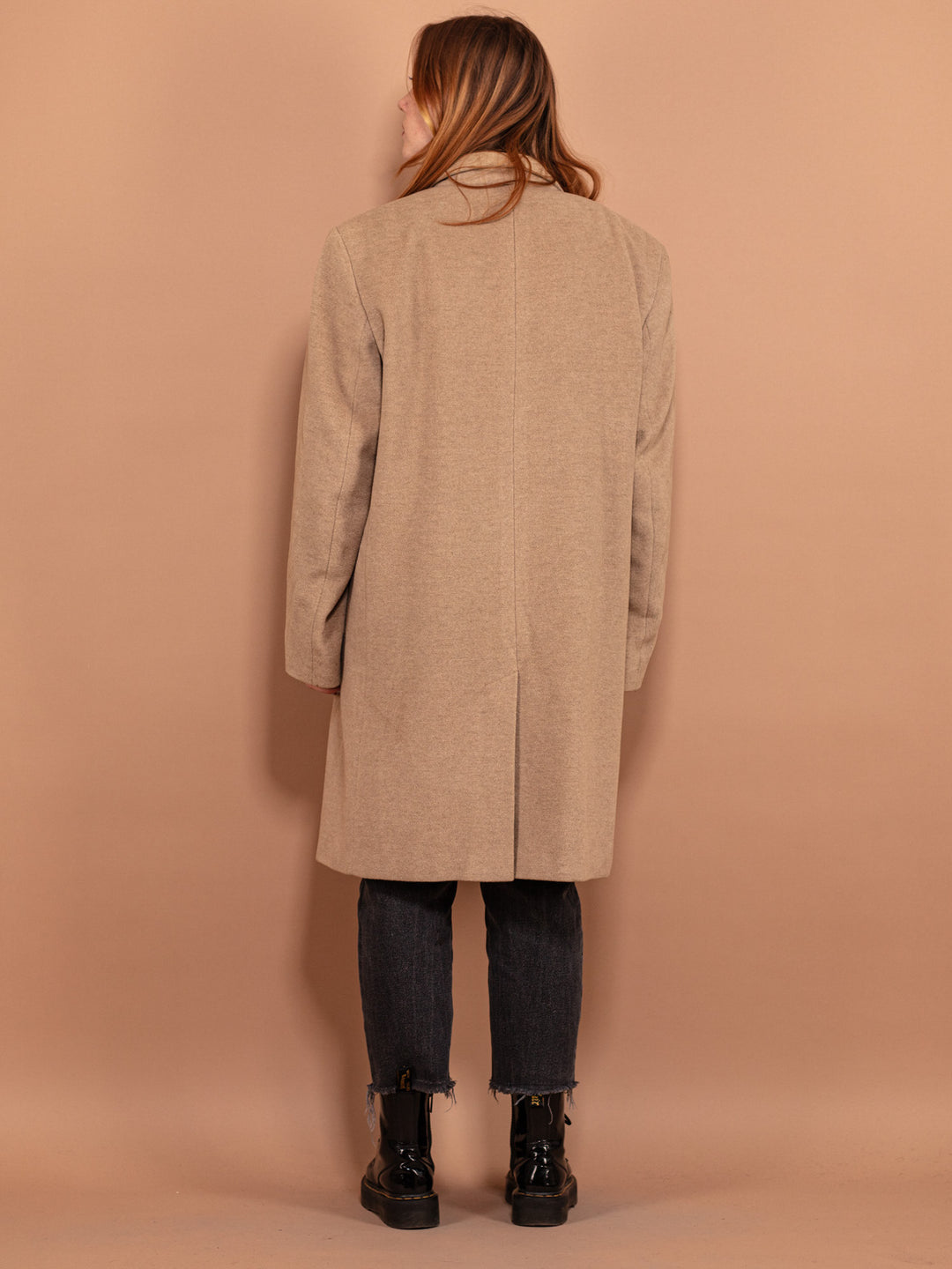 Vintage 90's Women Wool Blend Coat in Beige - NorthernGrip