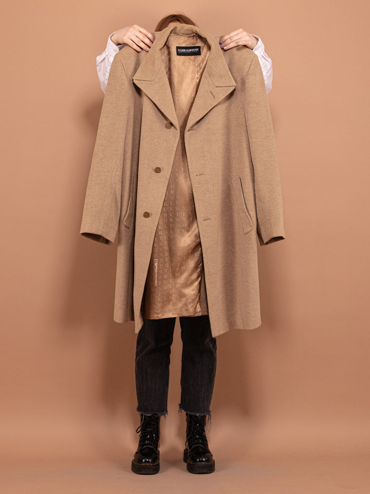 Vintage 90's Women Wool Blend Coat in Beige - NorthernGrip