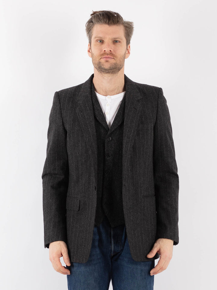 Vintage 90's Men Wool Blazer Jacket in GrayZ1188