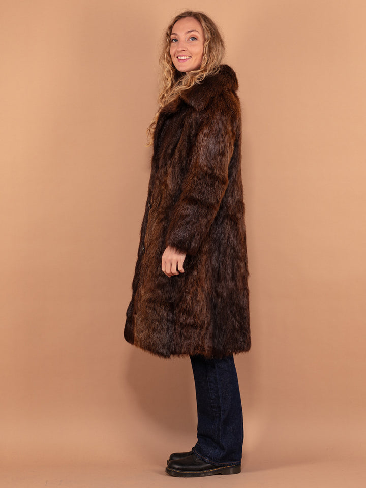 Vintage 60's Women Beaver Fur Coat in Brown - NorthernGrip