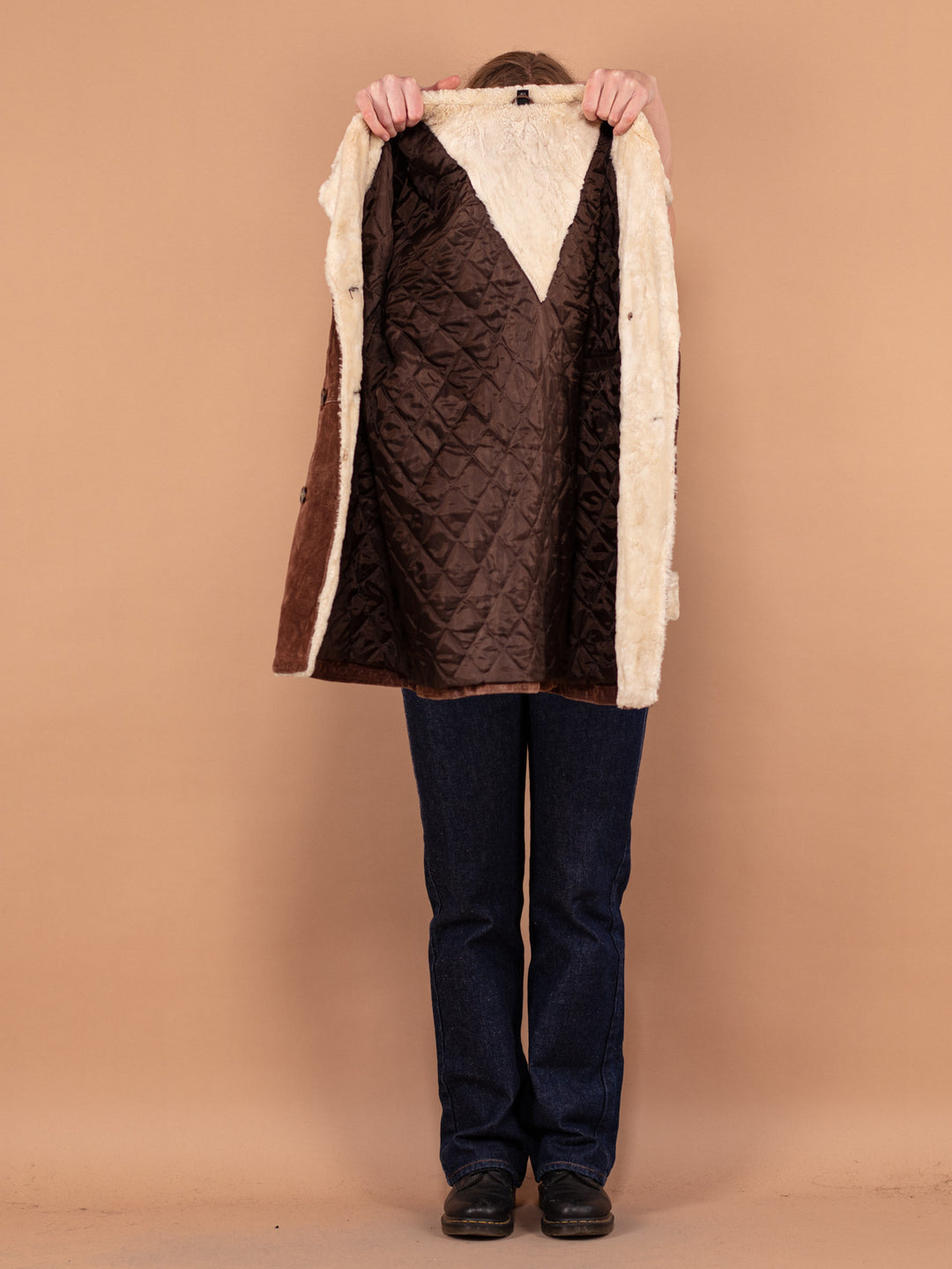 Vintage 90's Women Suede Coat in Brown - NorthernGrip
