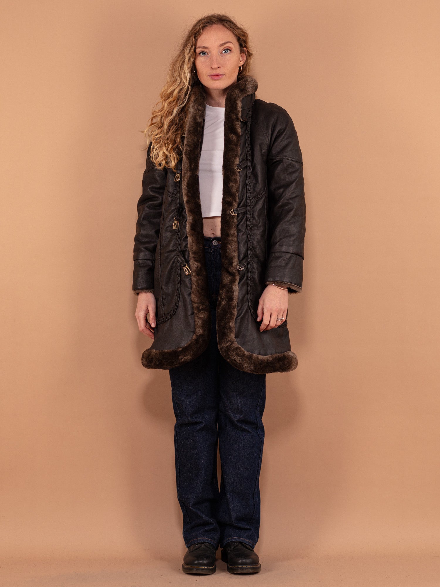 Vintage black suede and deals shearling lined penny lane coat.