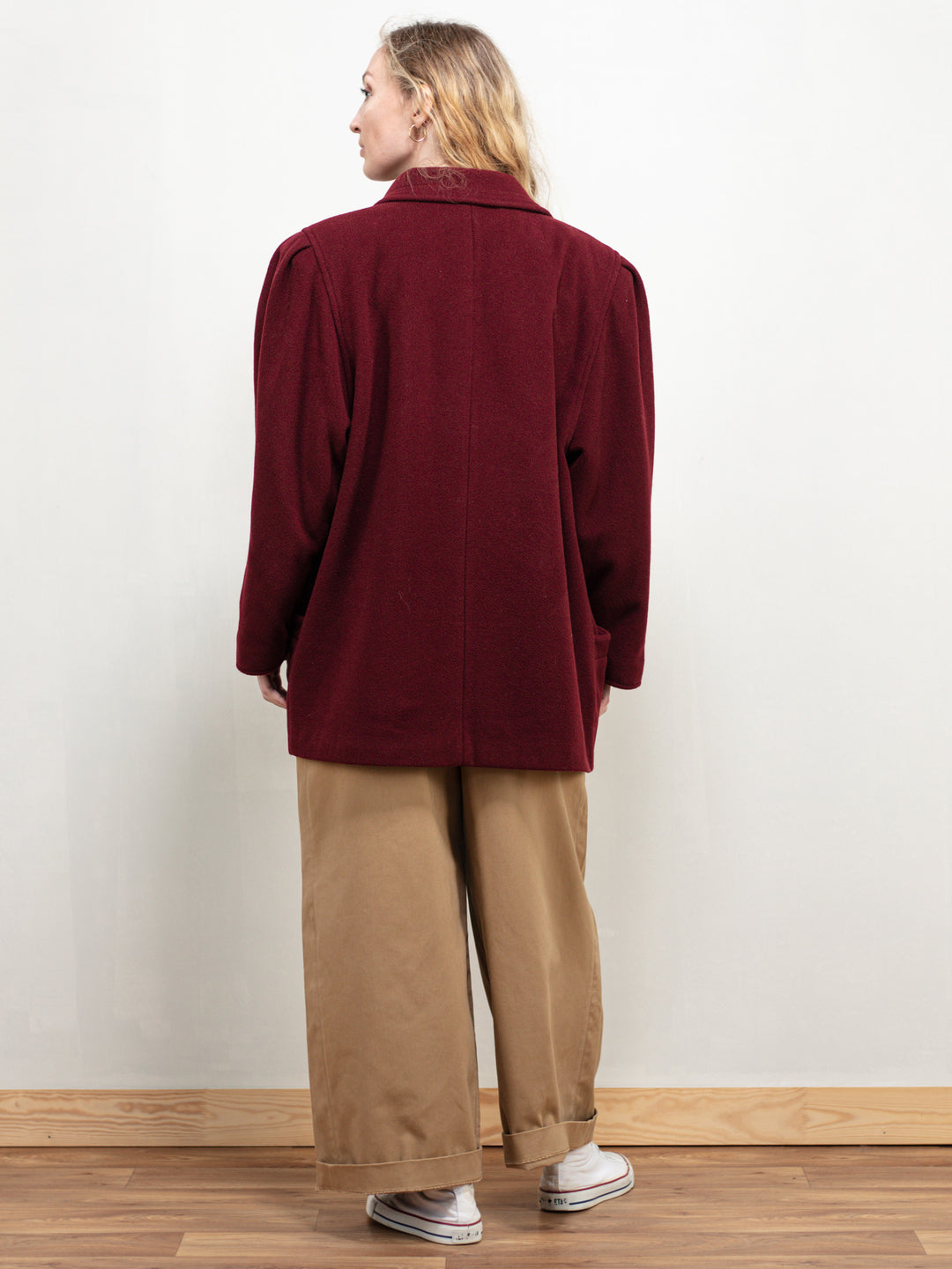 Vintage 90's Women Red Wool Peacoat - NorthernGrip