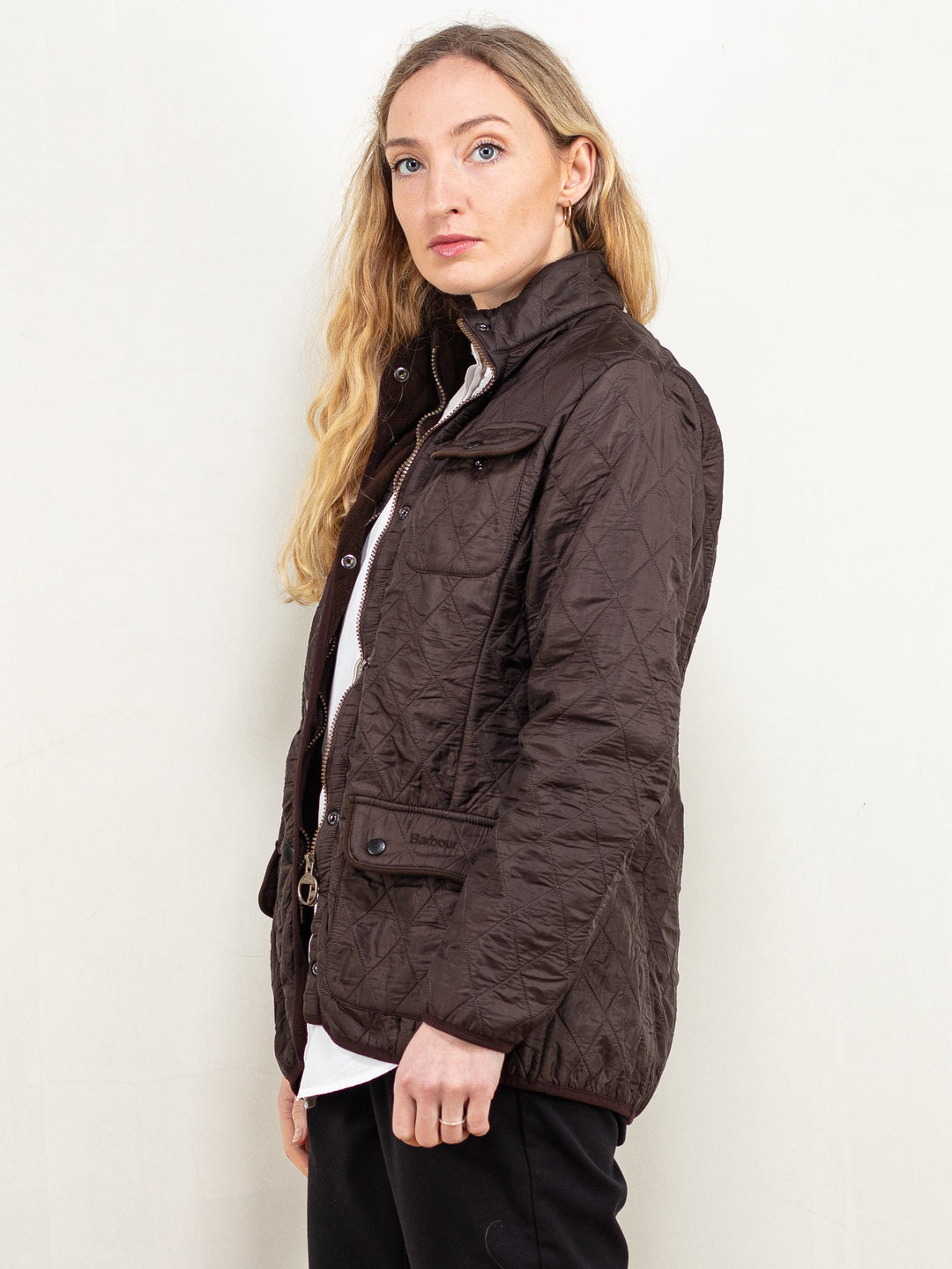 Vintage 00's Women BARBOUR Quilted Jacket in Brown - NorthernGrip