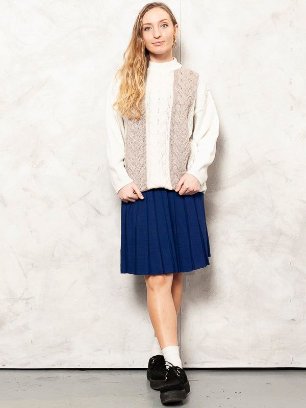 Vintage 80's Mockneck Braided Women Sweater - NorthernGrip