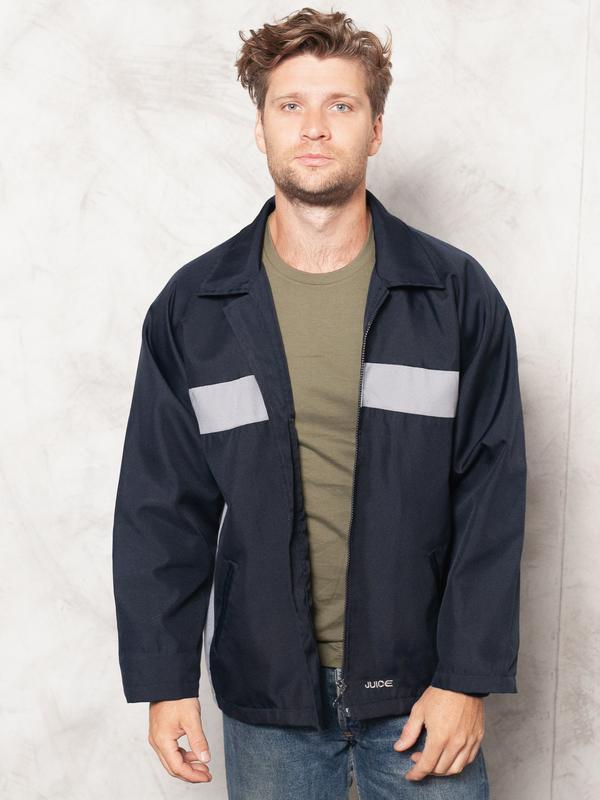 Vintage 2000's Men Dark Blue Bomber Jacket - NorthernGrip