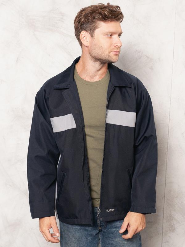 Vintage 2000's Men Dark Blue Bomber Jacket - NorthernGrip