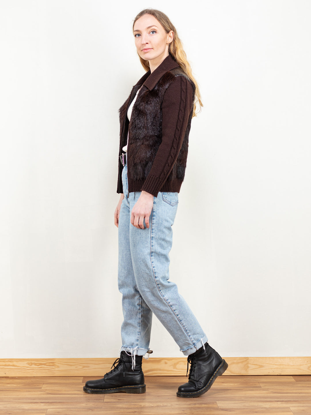 Vintage 70's Women Fur and Knit Jacket - NorthernGrip