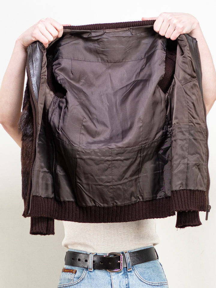 Vintage 70's Women Fur and Knit Jacket - NorthernGrip