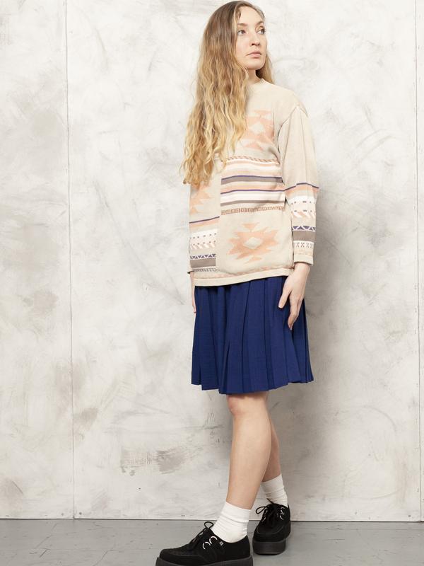 Vintage 80's Aztec Print Women Sweater - NorthernGrip