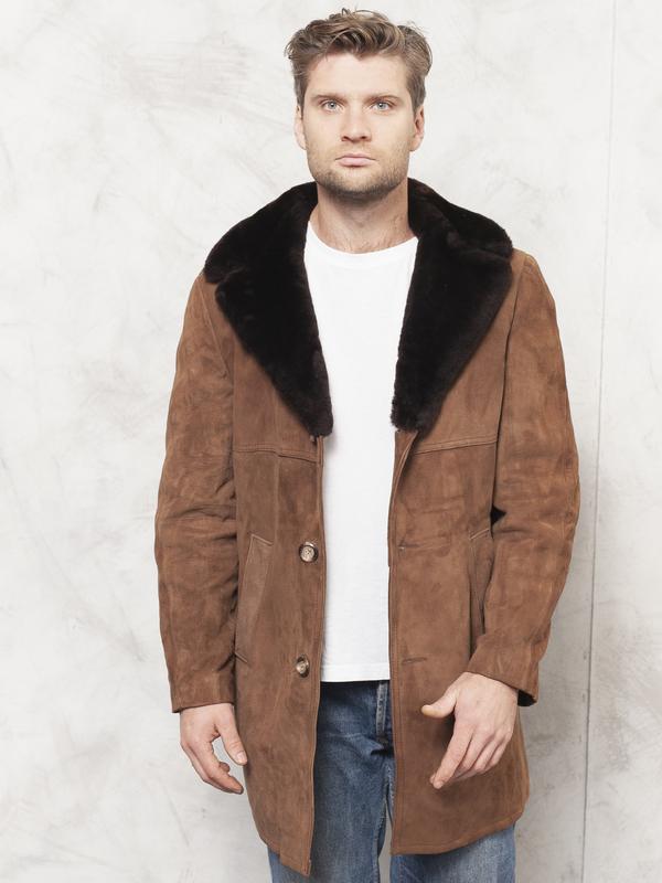 Vintage 80's Men Suede Sherpa Coat - NorthernGrip