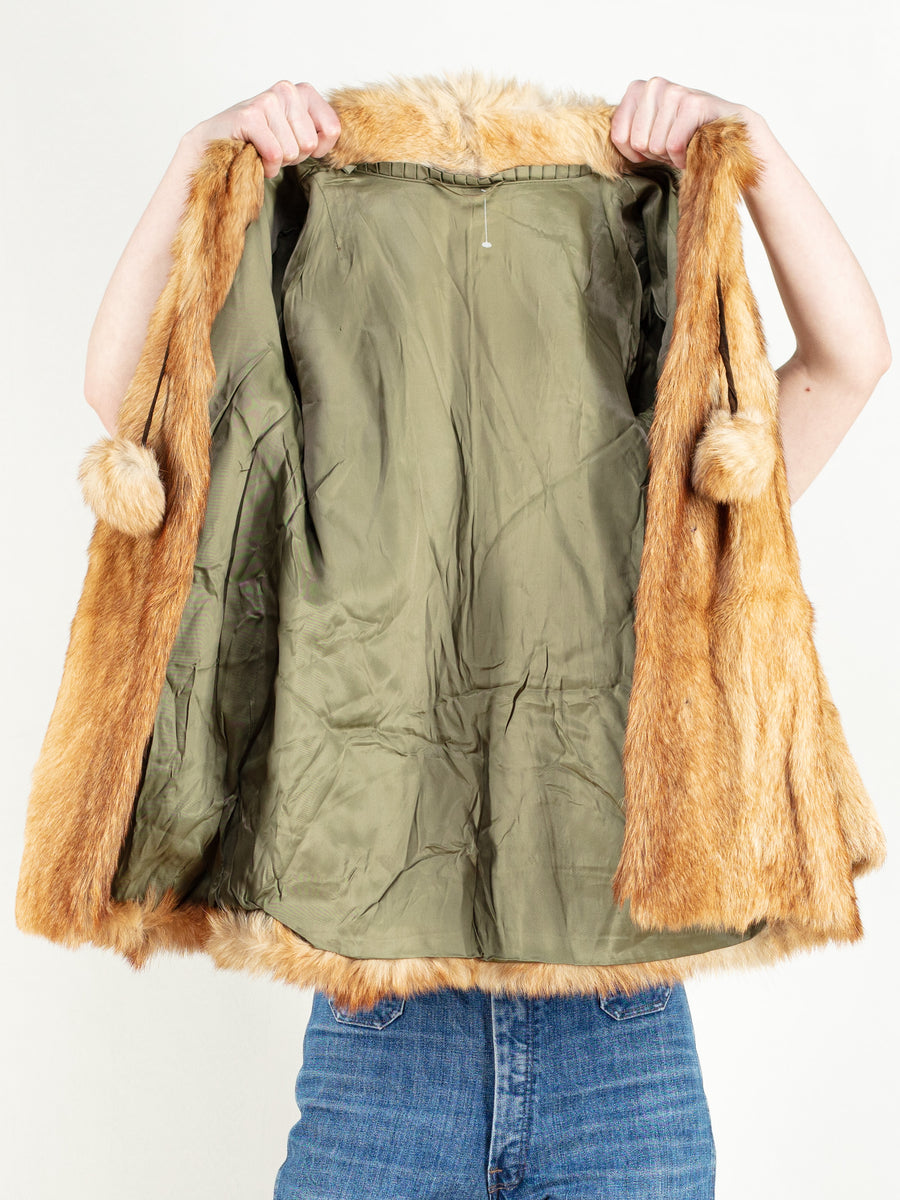 Vintage fur lined coat store