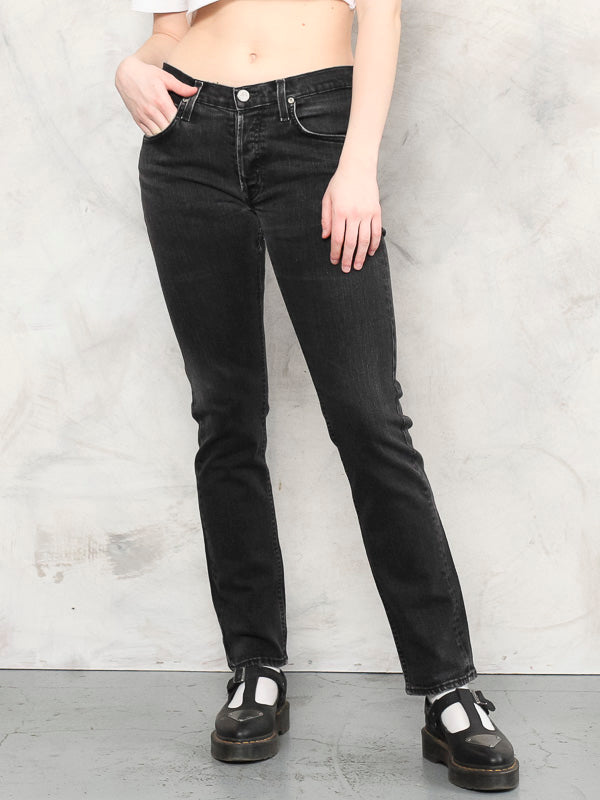 Vintage BLACK Lee Brand 90s Y2k Jeans Black Denim Pants Jeans 30x31 -   New Zealand
