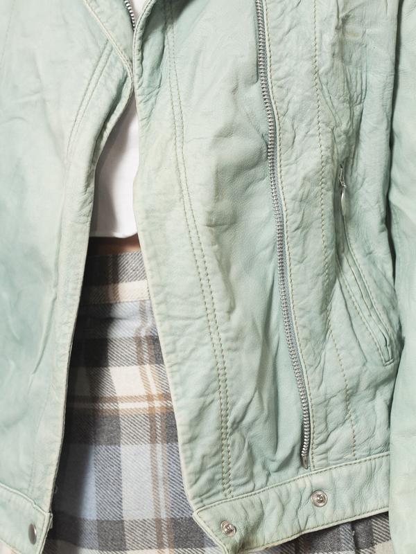 Vintage 80's Women Green Leather Blazer - NorthernGrip