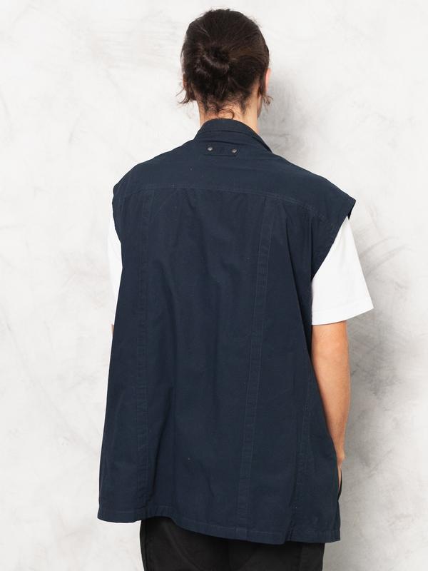 Navy Blue Men Windbreaker Waistcoat Vest - NorthernGrip