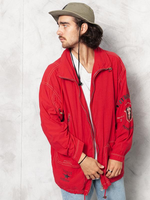 Red Windbreaker Men Jacket - NorthernGrip