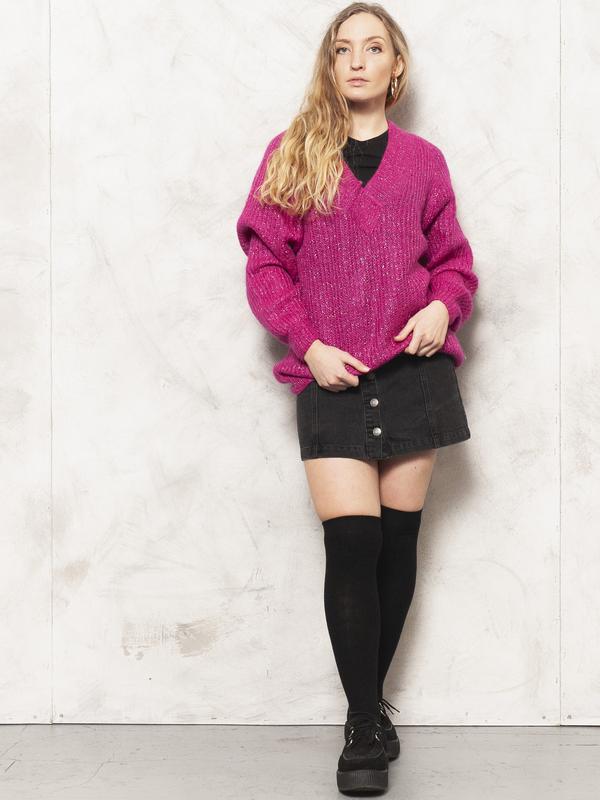Vintage 80's Pink Handknit Women Sweater - NorthernGrip