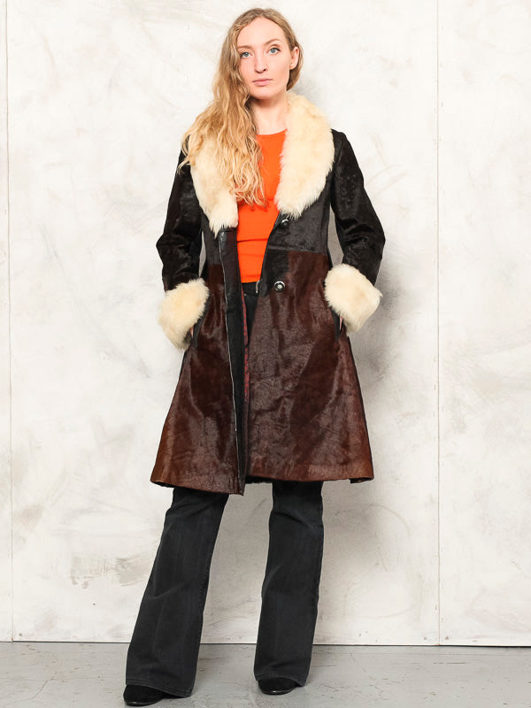 Women Vintage 70's Pony Leather Coat - NorthernGrip
