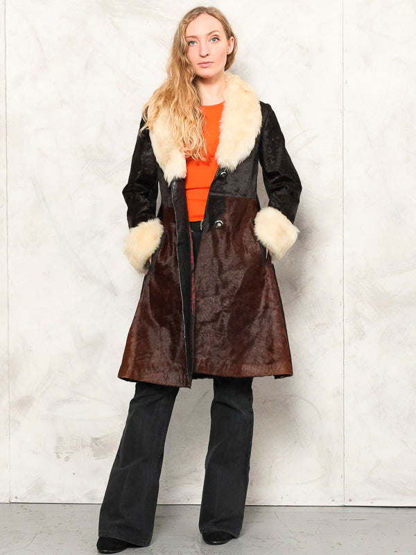 vintage fur & leather coat.ジャケット/アウター