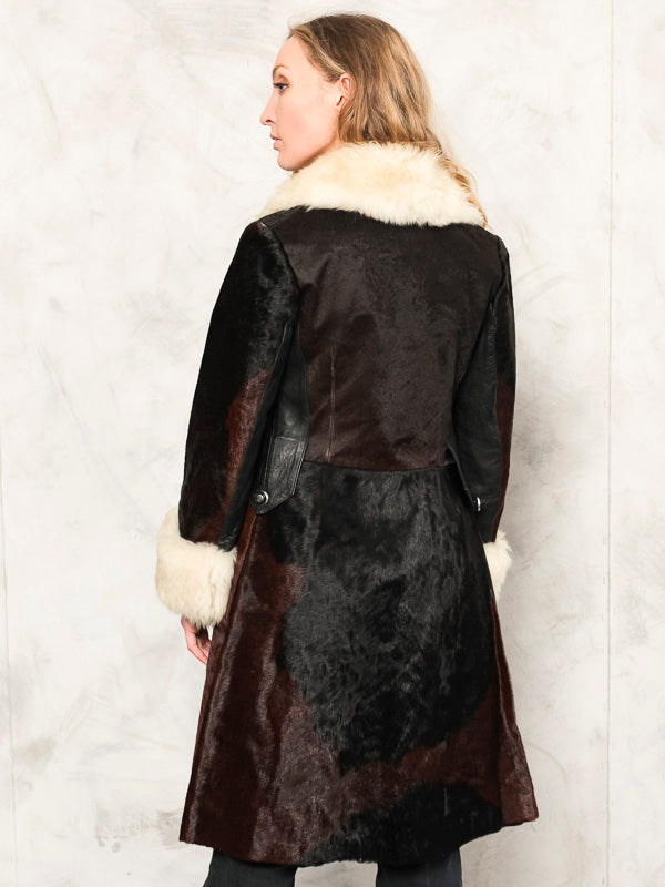 Women Vintage 70's Pony Leather Coat - NorthernGrip