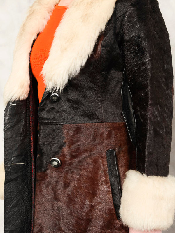 Women Vintage 70's Pony Leather Coat - NorthernGrip