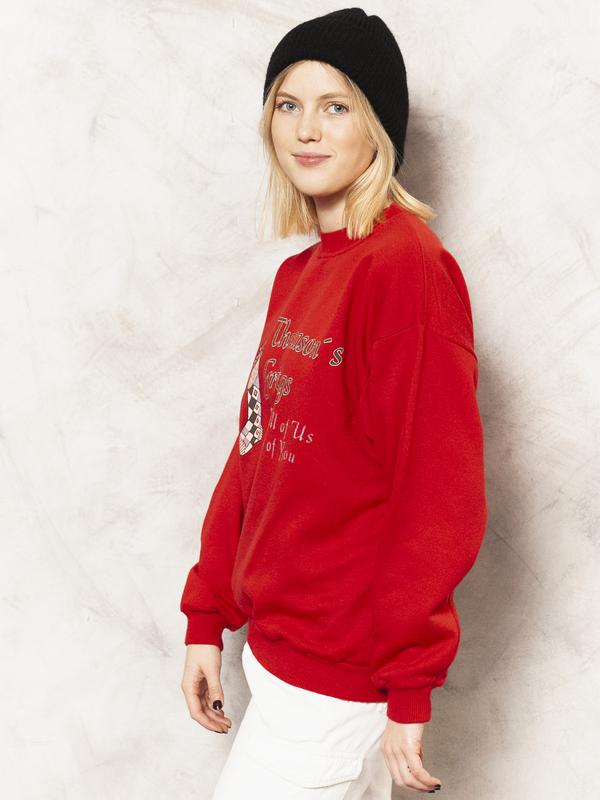 Vintage 90's Red Christmas Women Sweatshirt - NorthernGrip
