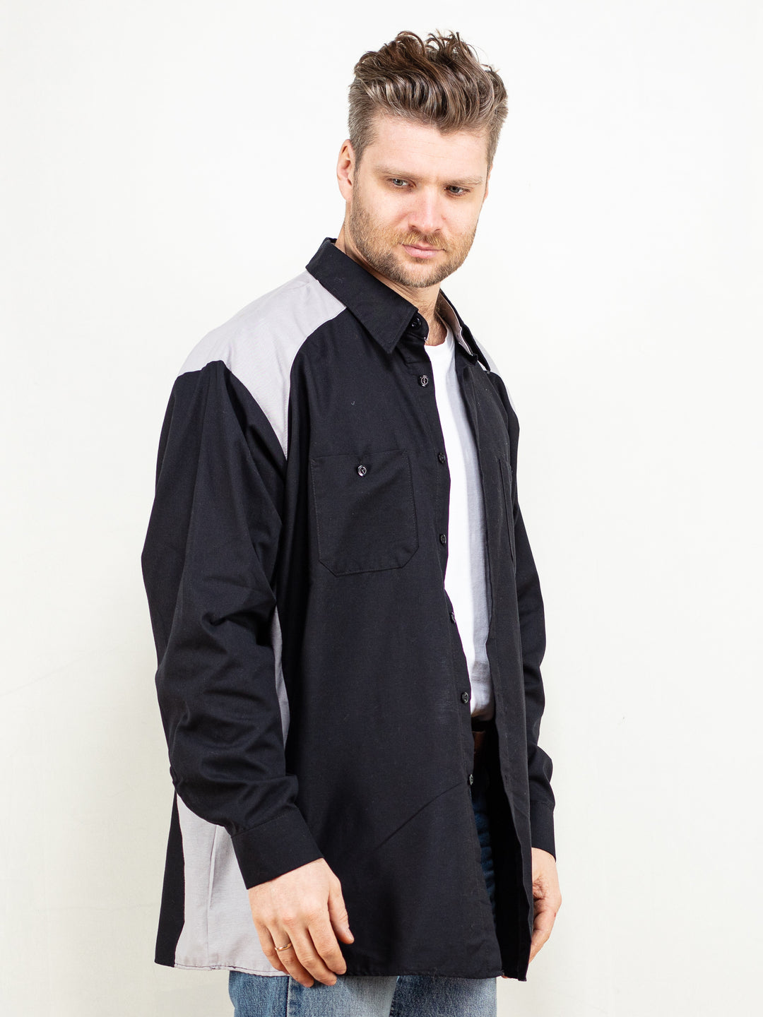 Vintage 00's Men RED KAP Work Shirt in Black - NorthernGrip