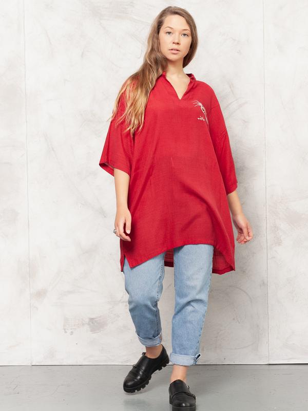 Vintage 80's Women Red Tunic Dress – NorthernGrip