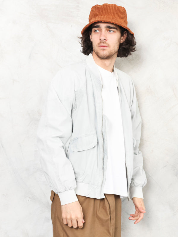 Vintage 90's Grey Men Bomber Jacket - NorthernGrip